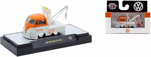 M2 Machines 32500-R96-24-119 1:64 مقياس Auto-Thentics برتقالي/أبيض Vee Dub 1960 شاحنة سحب بكابينة واحدة in Kuwait
