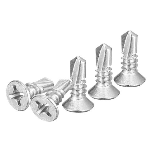 25Pcs ST3.5x25mm Self Drilling Screws, 410 Stainless Steel Flat Head Phillips Sheet Metal Screw - Good for Wood to Metal, Furniture - Black in Saudi Arabia