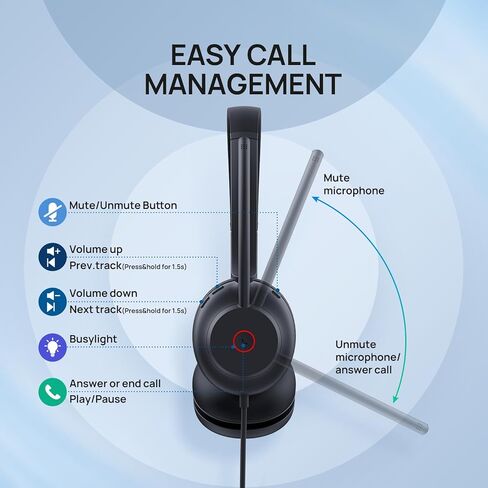 Yealink UH37 USB Headset with Noise Cancelling Mic, All-Day Comfort, Wired Headset for PC/Laptop/MAC, Ideal for Home Office, Online Classes,Teams Zoom Meetings in Saudi Arabia