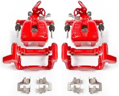 زوج من Power Stop Rear S2976 من الفرجار المطلي بمسحوق أحمر عالي الحرارة لسيارة Audi A3، Audi A3 Quattro، VW Eos، VW G، VW Golf، VW Jetta، VW Rabbit [نموذج محدد] in Saudi Arabia