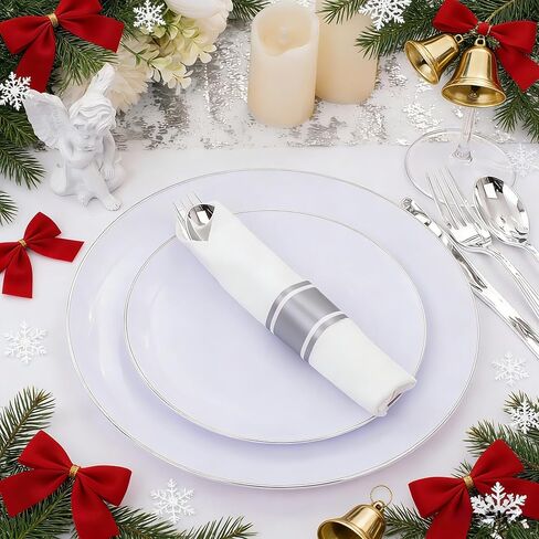 Supernal 60 Pack Gold Plastic Silverware,Rolled Plastic Silverware,Pre Wrapped Gold Silverware with Black Napkins,Heavy Duty Plastic Cutlery,Plastic Forks and Spoons,Rolled Gold Plastic Cutlery in Kuwait