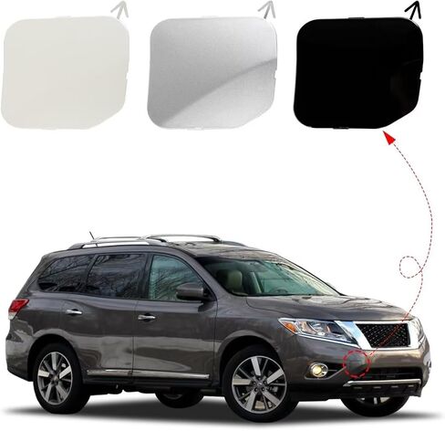 Car Front Bumper Tow Hook Cover Cap Towing Eye Fit for Nissan Pathfinder 2013 2014 2015 622A03KA0A Front Bumper Bracket Cover Tow Hook Eye Cap(Pearl White,Right Passenger Side) in Saudi Arabia
