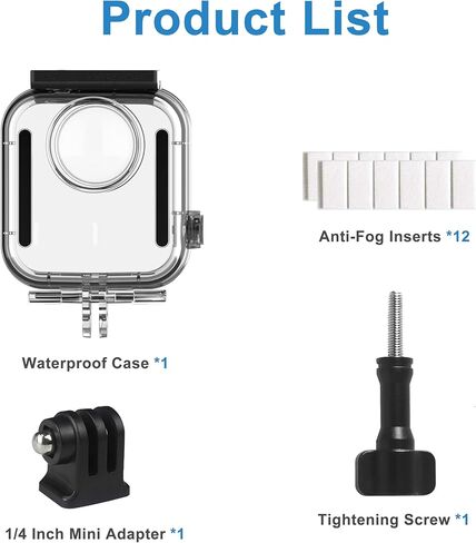 FitStill Waterproof Case for Go Pro Max Action Camera, Underwater Diving Protective Shell 45M with Touchscreen Bracket Accessories in Saudi Arabia