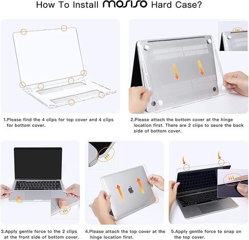 MOSISO Compatible with MacBook Pro 13 inch Case 2016-2020 Release A2338 M1 A2289 A2251 A2159 A1989 A1706 A1708, Hard Shell&Neoprene Bag&Keyboard Skin&Screen Protector&Storage Bag, Crystal Clear&Black in Saudi Arabia