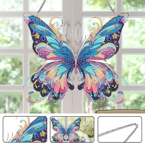 Diamond Art Kits for Adult Welcome Design Special Shape Acrylic Hanging Pendant Crystal Mosaic Home Wall Door Window Decor with Chain Handmade Christmas Gift (LG11) in Saudi Arabia