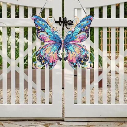Diamond Art Kits for Adult Welcome Design Special Shape Acrylic Hanging Pendant Crystal Mosaic Home Wall Door Window Decor with Chain Handmade Christmas Gift (LG11) in Saudi Arabia
