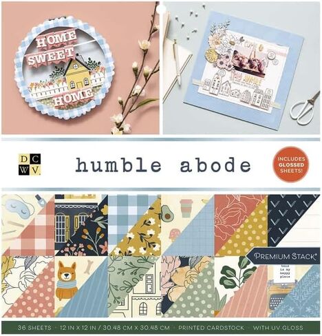 DCWV Printed Cardstock Paper 12x12, 36 Sheets of Scrapbook Paper for Crafts and Card Making, Double Sided Heavy Duty Cardstock with Foil Accents - Tag Stack in Saudi Arabia