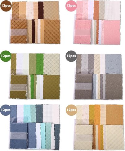 72 Pcs Textured Scrapbook Paper - 6 pack Craft Paper Assorted Set Colorful Special Cards paper Mixed for Scrapbooking Junk Journal Journaling Supplies Planner Bullet Collage Small A7, 5.7x3.54 Inch in Saudi Arabia