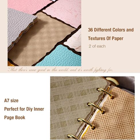 72 Pcs Textured Scrapbook Paper - 6 pack Craft Paper Assorted Set Colorful Special Cards paper Mixed for Scrapbooking Junk Journal Journaling Supplies Planner Bullet Collage Small A7, 5.7x3.54 Inch in Saudi Arabia