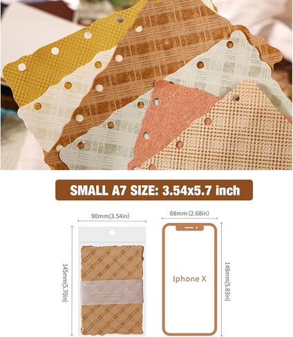 72 Pcs Textured Scrapbook Paper - 6 pack Craft Paper Assorted Set Colorful Special Cards paper Mixed for Scrapbooking Junk Journal Journaling Supplies Planner Bullet Collage Small A7, 5.7x3.54 Inch in Saudi Arabia