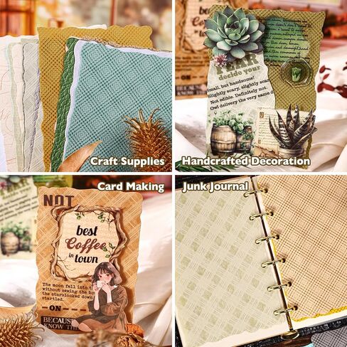 72 Pcs Textured Scrapbook Paper - 6 pack Craft Paper Assorted Set Colorful Special Cards paper Mixed for Scrapbooking Junk Journal Journaling Supplies Planner Bullet Collage Small A7, 5.7x3.54 Inch in Saudi Arabia