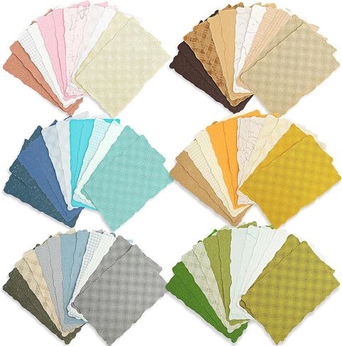 72 Pcs Textured Scrapbook Paper - 6 pack Craft Paper Assorted Set Colorful Special Cards paper Mixed for Scrapbooking Junk Journal Journaling Supplies Planner Bullet Collage Small A7, 5.7x3.54 Inch in Saudi Arabia