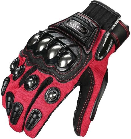 Reinforced Safety Gloves with Knuckle Protection - Breathable, Adjustable for Motorcycle and Powersports - Sleek Black Design in Saudi Arabia