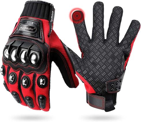 Reinforced Safety Gloves with Knuckle Protection - Breathable, Adjustable for Motorcycle and Powersports - Sleek Black Design in Saudi Arabia
