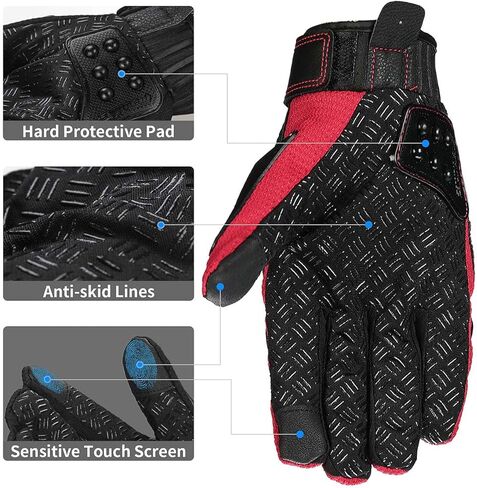 Reinforced Safety Gloves with Knuckle Protection - Breathable, Adjustable for Motorcycle and Powersports - Sleek Black Design in Saudi Arabia
