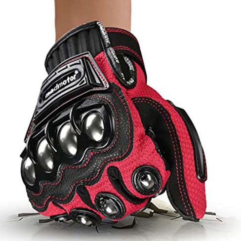 Reinforced Safety Gloves with Knuckle Protection - Breathable, Adjustable for Motorcycle and Powersports - Sleek Black Design in Saudi Arabia