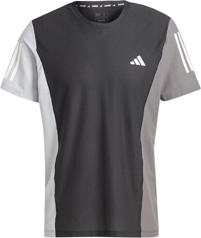تي شيرت رجالي من adidas Own The Run Colorblock، أزرق داكن/حبر Preloved/قرمزي Preloved in Saudi Arabia