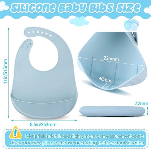 Mepase 12 Pcs Silicone Bibs Waterproof Silicone Baby Bibs Soft Adjustable Baby Feeding Bib Unisex Baby Eating Supplies (Bright Color) in Kuwait