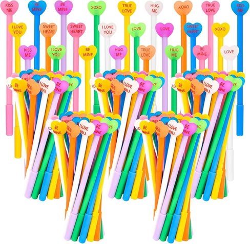 LiYiQ 100 Pcs Valentine's Day Conversation Gel Ink Pen Fun Pens Bulk Kawaii Be Mine Kiss Me Love Conversation Cute Pens for Office Home Student Present in Saudi Arabia