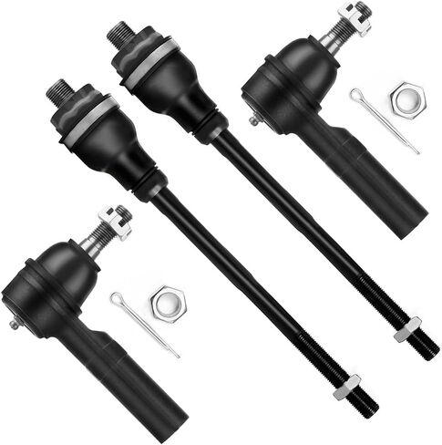 طقم تعليق أمامي 4 قطع من SCITOO لسيارة Chevy Silverado 2500 HD 2001-2010 لسيارة GMC Sierra 2500 HD 2001-2010 (مع أجزاء نهاية قضيب ربط داخلي، نهاية قضيب ربط خارجي) in Saudi Arabia