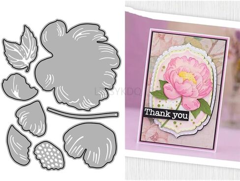Plants Die Cuts for Card Making, Patchwork Peony Flowers Metal Cutting Dies for Paper Scrapbooking, DIY Stencils for Album Party Wedding Festivals Decoration in Saudi Arabia