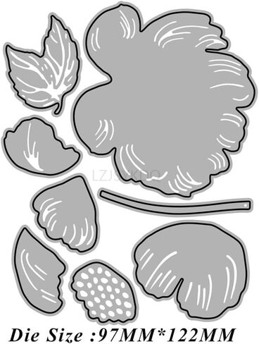 Plants Die Cuts for Card Making, Patchwork Peony Flowers Metal Cutting Dies for Paper Scrapbooking, DIY Stencils for Album Party Wedding Festivals Decoration in Saudi Arabia