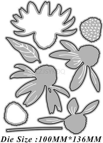 Plants Die Cuts for Card Making, Patchwork Peony Flowers Metal Cutting Dies for Paper Scrapbooking, DIY Stencils for Album Party Wedding Festivals Decoration in Saudi Arabia