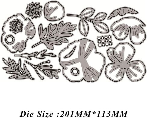 Plants Die Cuts for Card Making, Patchwork Peony Flowers Metal Cutting Dies for Paper Scrapbooking, DIY Stencils for Album Party Wedding Festivals Decoration in Saudi Arabia