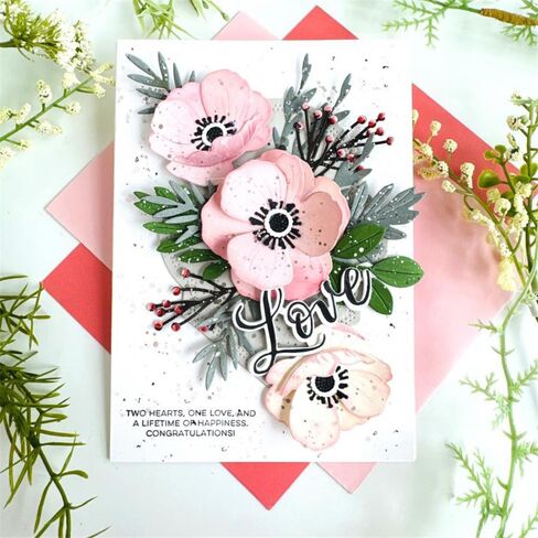 Plants Die Cuts for Card Making, Patchwork Peony Flowers Metal Cutting Dies for Paper Scrapbooking, DIY Stencils for Album Party Wedding Festivals Decoration in Saudi Arabia