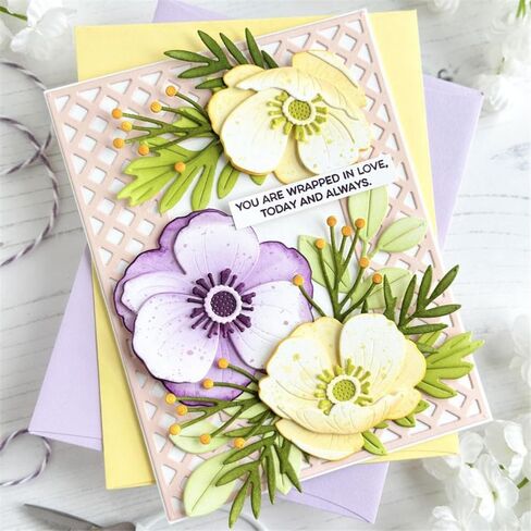 Plants Die Cuts for Card Making, Patchwork Peony Flowers Metal Cutting Dies for Paper Scrapbooking, DIY Stencils for Album Party Wedding Festivals Decoration in Saudi Arabia