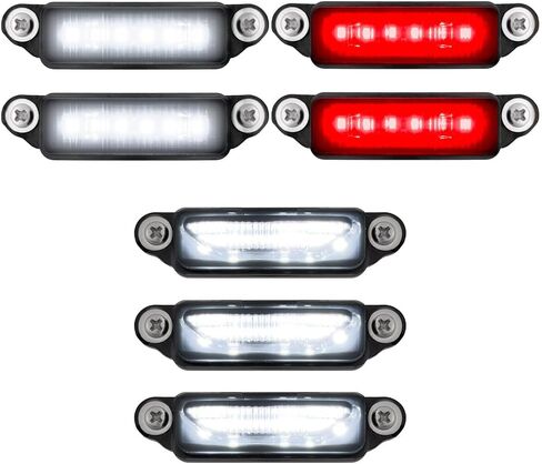 RECON - Compatible with 21-24 RAM 1500 TRX 7-PC Fender & Hood Light Kit Smoked Lens White or Amber LED Running Lights w/Startup Light Sequence (White LED (Red Rear Fender Lights) in Saudi Arabia