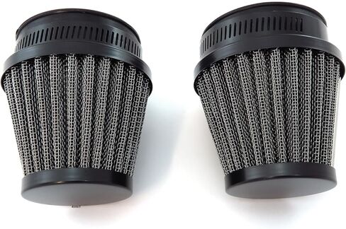 Black Motorcycle Performance Air Filter Pods 54mm 2 Pack Compatible with Honda Kawasaki Yamaha Suzuki in Saudi Arabia