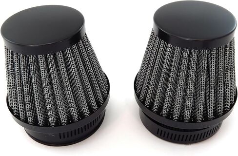 Black Motorcycle Performance Air Filter Pods 54mm 2 Pack Compatible with Honda Kawasaki Yamaha Suzuki in Saudi Arabia