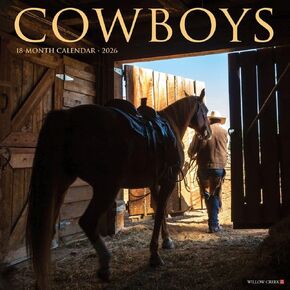 Willow Creek Press، تقويم حائط Cowboys 2026، 12 بوصة × 12 بوصة، تقويم 18 شهرًا مع غلاف مثبت in Kuwait
