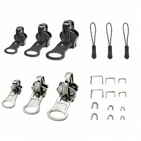 Universal Zipper Repair Kit - 3-Size Double-Sided Zipper Slider Replacement for Quick Fix on Jackets, Luggage & Backpacks No-Sew Installation DIY Home & Outdoor Use in Saudi Arabia