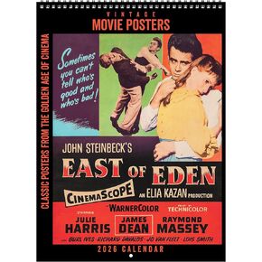 Asgard Press 2026 Vintage Movie Posters Deluxe Wall Calendar, 16 Months, Frame-Ready Classic Movie Poster Art with Commentary, 11"x30" (Size When Open) in Saudi Arabia