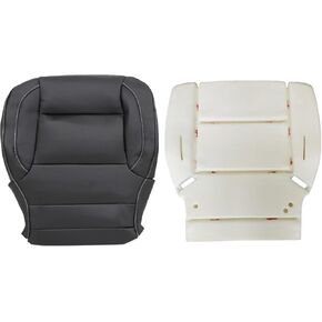 Driver Side Bottom Non-Perforated Leather Seat Cover and Foam Cushion Black Compatible with Chevy Silverado GMC Sierra 1500 2500HD 3500HD 2014 2015 2016 2017 2018 2019 in Kuwait