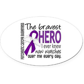 CafePress Bravest Hero I Knew Pancreatic Cancer Oval Car Mag Oval Car Magnet, Euro Oval Bumper Magnet in Saudi Arabia