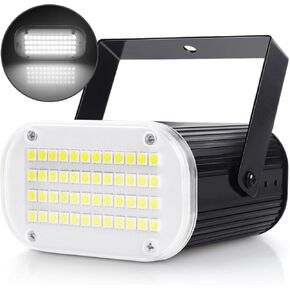 Mini Halloween White LED Strobe Light 2 Pack, Luditek Sound Activated - Flash Speed Adjustable Disco Lights w/ 48 Super Bright Party Lamp for Room Dance Parties DJ Karaoke Indoor Outdoor Decorations in Kuwait