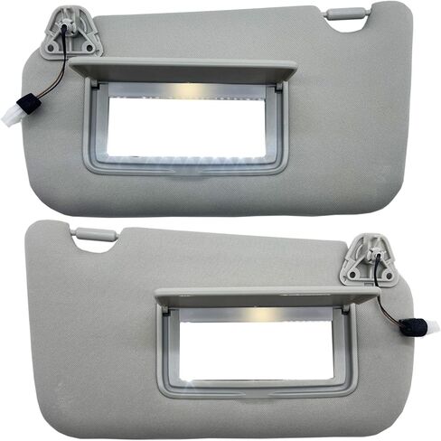 Driver & Passenger Side Sun Visor with Light Replacement Fits for Nissan Sentra 2013-2019 Sunshade96401-3SG8A 96400-3SG8A Color Gray (Gray（Driver & Passenger Side）) in Saudi Arabia
