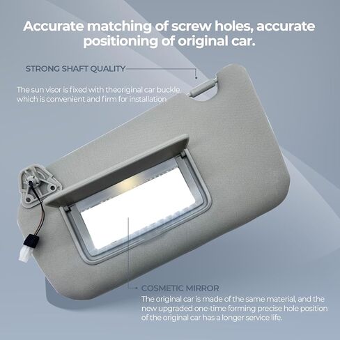 واقي من الشمس من جانب السائق والراكب مع بديل للضوء يناسب Nissan Sentra 2013-2019 Sunshade96401-3SG8A 96400-3SG8A اللون رمادي (رمادي (جانب السائق والراكب)) in Kuwait