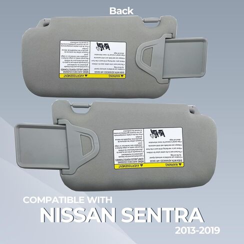 Driver & Passenger Side Sun Visor with Light Replacement Fits for Nissan Sentra 2013-2019 Sunshade96401-3SG8A 96400-3SG8A Color Gray (Gray（Driver & Passenger Side）) in Saudi Arabia