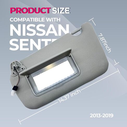 واقي من الشمس من جانب السائق والراكب مع بديل للضوء يناسب Nissan Sentra 2013-2019 Sunshade96401-3SG8A 96400-3SG8A اللون رمادي (رمادي (جانب السائق والراكب)) in Kuwait