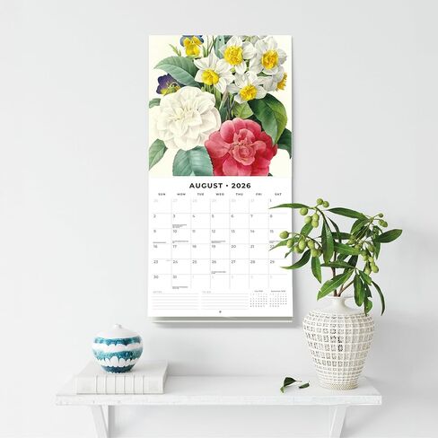 Red Robin 2026 Redoute Monthly Wall Calendar | 12" x 24" Open | Premium Thick & Sturdy Paper | Hangable 12 Month Calendar | Lined Notes & To Do Area | Vivid Images | Plastic Free in Saudi Arabia