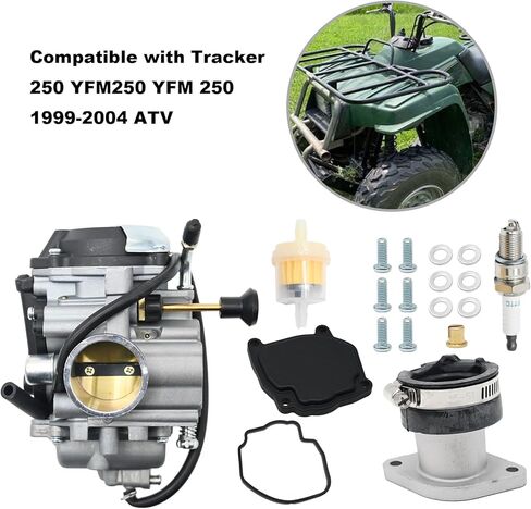مكربن ​​YFM250 مع استبدال فلتر الوقود لـ Yamaha Bear Tracker 250 YFM250 YFM250X 1999-2004 استبدال #: 4XE-14140-12-00، 4XE-14140-13-00 in Saudi Arabia