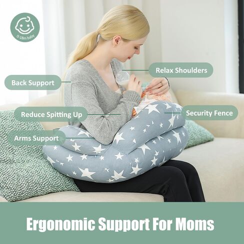 Chilling Home Nursing Pillow for Breastfeeding,Multifunctional Adjustable Breast Feeding Pillow,Bottle Feeding More Support for Mom and Baby, Breastfeeding Essentials for Newborn,Removable Cover in Kuwait