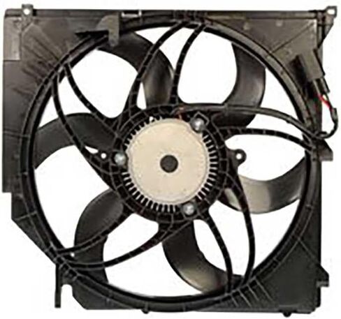 Engine Cooling Fan Assembly 1PC Replaces 17113401056, 17113414008 Compatible with BMW X3 2004 2005 2006 2007 2008 2009 2010 2011 in Saudi Arabia