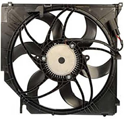 Engine Cooling Fan Assembly 1PC Replaces 17113401056, 17113414008 Compatible with BMW X3 2004 2005 2006 2007 2008 2009 2010 2011 in Saudi Arabia
