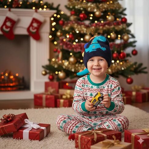 Children's Dinosaur Ear Protection Hat, Ear Beanie for Boys & Girls Unisex Dinosaur Winter Hat in Saudi Arabia