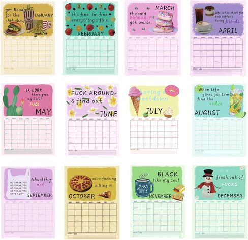 2026 Here We F*cking Go again Calendar | Wall Calendar, Hang with Ease, Funny Home Office Wall Calendar,Funny Monthly Calendar Gag Gift for Friends in Saudi Arabia